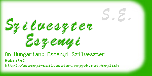 szilveszter eszenyi business card